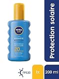 NIVEA SUN Ochrona i brąz aktywator opalania Spray FPS 20 (1 x 200 ml), olej przeciwsłoneczny z ochroną UVA/UVB dla naturalnie opalonego