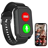 BuilfutenM 4G Senior Orologio Intelligente per Anziani GPS Allarme Caduta Bracciale SOS Pulsante di Allarme App (in Allegato Il File con Le Istruzione per configurare la sim) Black