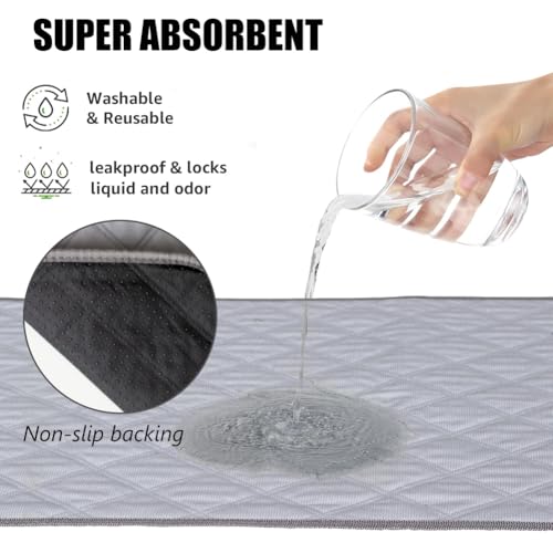 Image of Reusable Pet Grass Potty w / 2-Pack Replaceable Artificial Grass Quick Absorbent Indoor Portable Pet Training Patio Potty Washable Pee Pad Box Toliet (Large-20X30In)