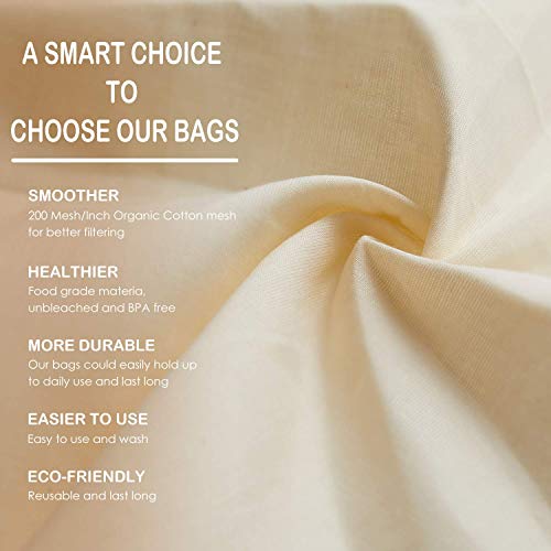 Fancymay FFIK-13 3 Pcs 12 Inchx12 Inch Nut Milk Bags - 100% Unbleached Cotton Cheesecloth, Reusable Food Strainer Colander thumb #1
