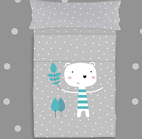 Miniatura 6 de Cotton Artean Funda Nordica Infantil Juvenil Reversible Jorge Gris Para Cama De 90 Color Gris