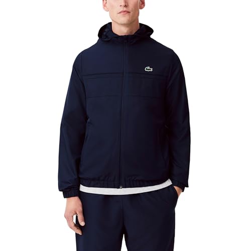 Image of Lacoste Full Zip Tennis Jacket with Hood Parkas & Blousons, Navy/Navy, XL Men, Navy/Navy-Navy, XL