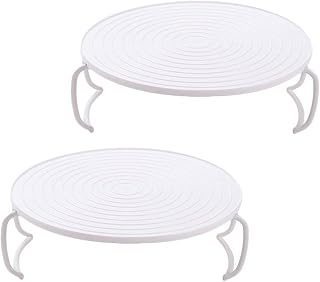 Cabilock 2PCS Steaming Rack Microwave Rack Plate Cover Plastic Steamer Rack Food Tray Shelf for Oven Pressure Cooker Kitchen Accessory