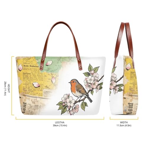 Image of Top Handle Purse for Women, Large Tote Handbag With PU Wallet Set, Gift for Mom