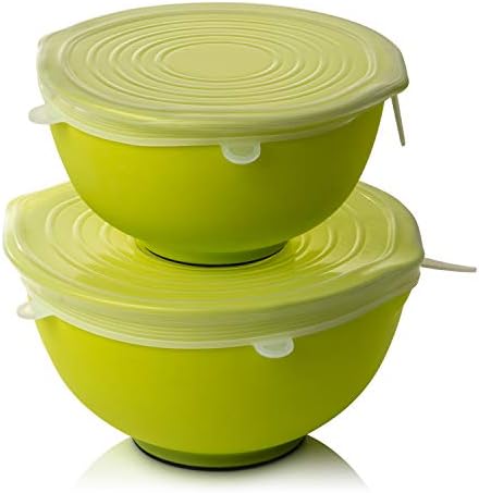 Mirco Eco-Friendly Silicone Stretch lids  Reusable BPA Free Silicone Food Covers  Transparent Microwave Safe Silicone Bowl Covers  6-Pack Multi-Size Silicone Lids