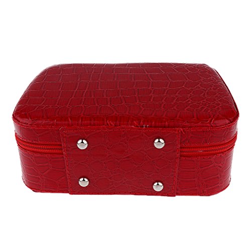 Bonarty Bolsa de cosméticos de viagem de couro de poliuretano, caixa organizadora de joias de higien