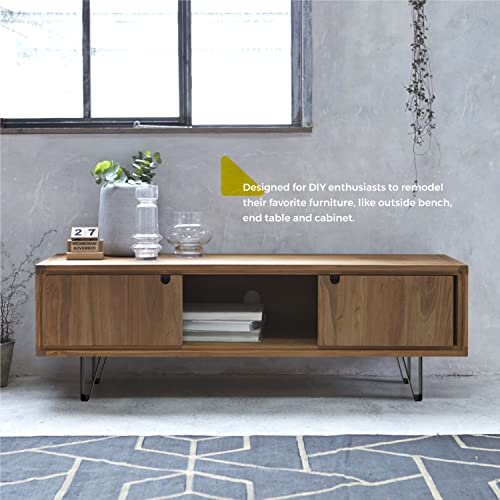 Metal Furniture Legs (4Pcs-8 Inch) Table Legs, Coffee Solid Steel With New Modern Style For Sofa, Tv Stand Cabinet Sofa (Matte Black Paint) (Fatata) #TOP6