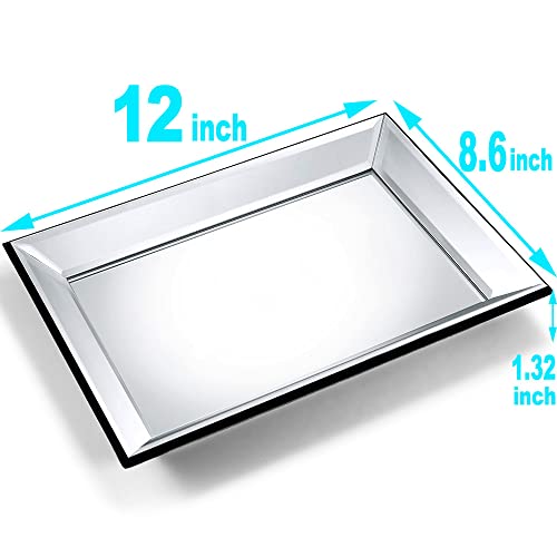 Meetart Rectangle30X21Cmvanity Organizer Decorative Mirror Tray Vanity Tray Markup Jewelry Tray Silver Tray For Home Decor #TOP5