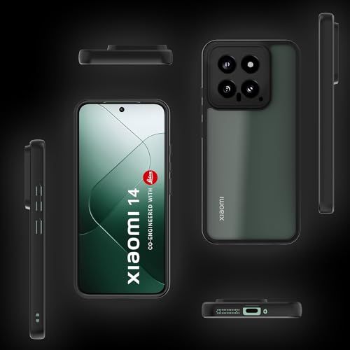 Image of KAPAVER Hybrid Series Back Cover Case Compatible with Xiaomi 14 (PC+TPU) (Black)