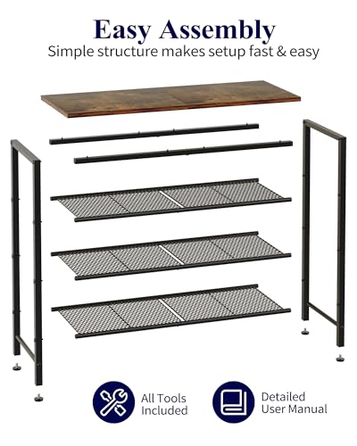 Kitsure Wooden Top Shoe Rack for En...