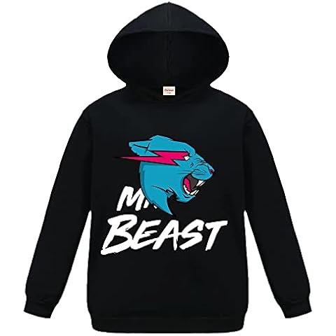 Forlcool Famous YouTube Gamer Esprots Logo Printed Hoodies Youtube Game Lightning Cat Top for Boys 3-13 Years Sportswear (Black ,11-12Years Cover