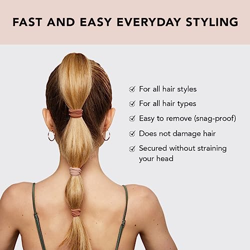 Kitsch Recycled Nylon Standard Hair Ties | No Damage Hair Elastics | Hair Bands | Ponytail Holders | Blush Hair Ties For Thick Hair & Thin Hair | Holiday Gift | Hair Accessories Girls (Pack Of 20) #TOP2