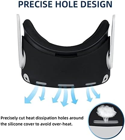 Silicon Protective Cover for O-culus Quest 2 Headset,Mcbazel Quest 2 Headset Cover, Preventing Collisions and Scratches,Black