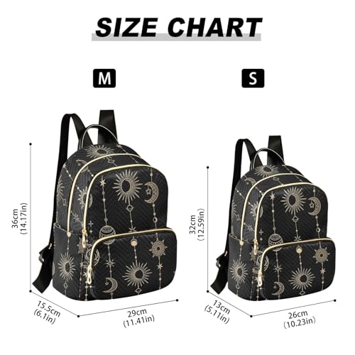 Image of ALAZA Sun Moon Stars Witch Mini Backpack Purse for Women Travel Bag Fashion Daypack Back Pack Shoulder Bag