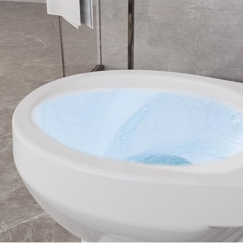 Two Piece Toilets Round, 21" Extra Tall Toilet for Bathroom, 1.28 GPF Powerful Flush, 12 Inch Rough In