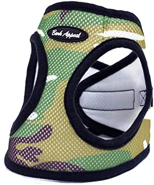 Bark Appeal Step-in Dog Harness, Mesh Step in Dog Vest Harness for Small & Medium Dogs, Non-Choking with Adjustable Heavy-Duty Buckle for Safe, Secure Fit – (Large, Camouflage)