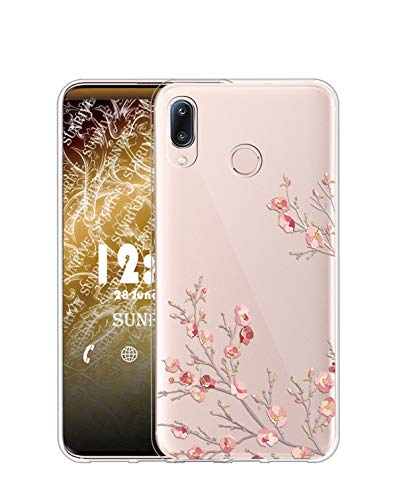 Sunrive Kompatibel mit ZTE Blade V10 Hülle Silikon, Transparent Handyhülle Schutzhülle Etui Hülle (TPU Blume)+Gratis Universal Eingabestift MEHRWEG