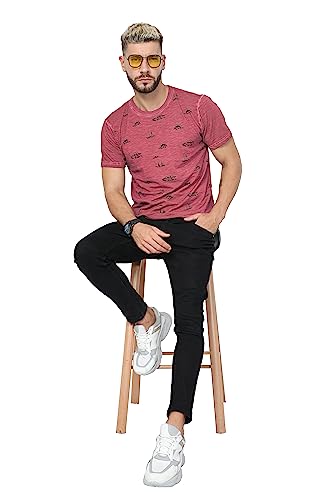 Image of fanideaz Mens Cotton Half Sleeve Striped Round Neck T Shirt