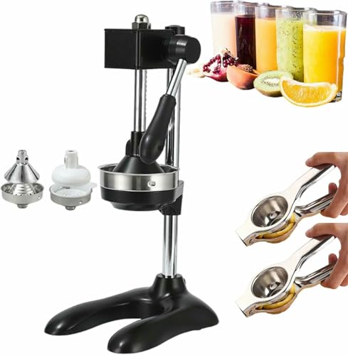Image of Manual Citrus Juicer - Stainless Steel Hand Press Squeezer for Lemon and Lime - Easy to Clean with Convex Design - Ideal for Home and Professional Use