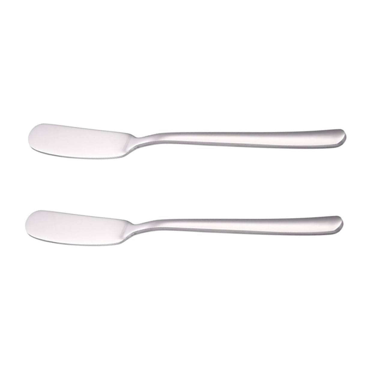 NAMOARLY 2sets Thicken Stainless Steel Butter Spreader Cold Butter Knife Ideal for Cheese Baking Easy to Maintain 2pcs*2