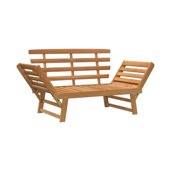 vidaXL Bois Solide d'Acacia Banc de Jardin 2-en-1 Chaise Longue d'Extérieur Transat de Patio Bain de Soleil de Terrasse Banc de Patio 190 cm