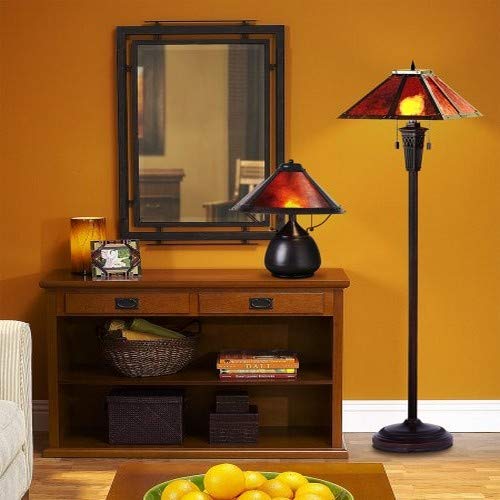 Cal Lighting Bo-464 Two Light Mica Shade Table Lamp In Rust Finish #TOP2