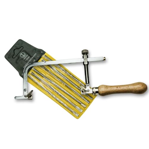 Generic Jewellers Adjustable Metal Saw Frame +144 Mixed Blades Jewellery Craft Tool Fret Saw with Wood Handle