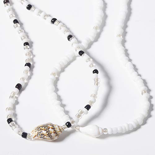 Foto von CYWQZZ Boho Choker Halskette Kurze Muschel Perle Halsketten Perlen Strand Schmuck für Frauen und Mädchen, Muschel