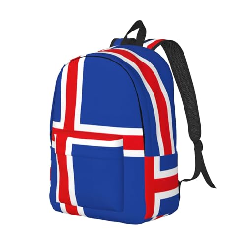 Sac à dos imprimé drapeau Islande robuste pour voyage décontracté - 2