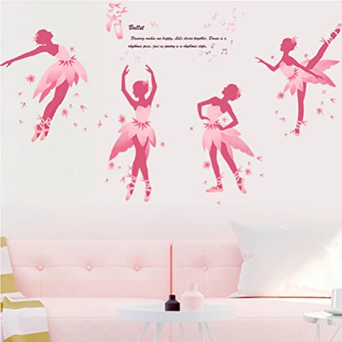 Dessin animé Ballet danseur fille autocollant mural pour chambre d'enfants filles chambres mur décoratif vinyle enfants chambre stickers muraux autocollant Cover