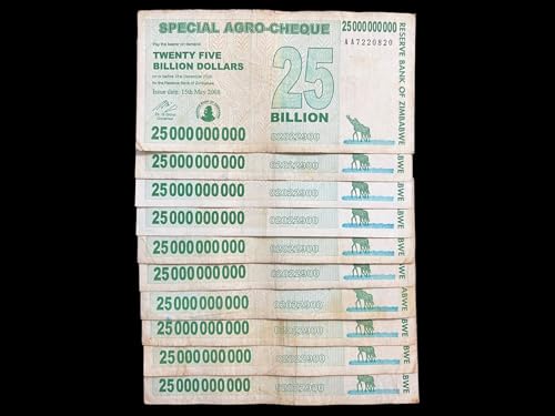 10 Zimbabwe 25 Billion Dollar Agro Cheque Bill Banknote Money - Pre Trillion