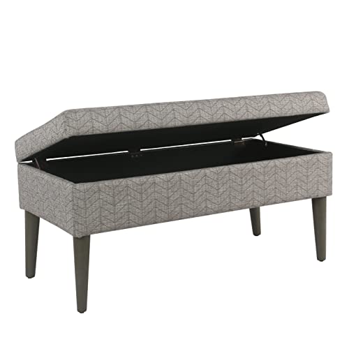 Meadow Lane HomePop Mid-Century Storage Bench - Textured Gray by Meadow Lane - Image 3