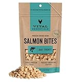 Vital Essentials Freeze Dried Dog Treats | Salmon Bites, Single Protein | Premium Quality | Grain Free Training Treats for Dogs, 2.5 oz Bag