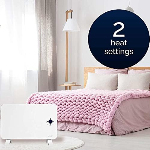 MYLEK Panel Heater Convector Radiator 1000W Electric with Digital Timer - Freestanding Slim White, IP24 Splashproof, LOT 20 Eco Design Energy Efficient (1000w)