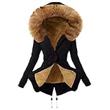 MOMKER Winter Parka Coat for Women Faux Fur Hooded Thicken Warm Padded Outwear Fleece Lined Downs...