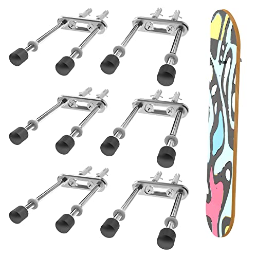 WEIGUZC 6 Packs Skateboard Wall Mount, Aluminum Skateboard Rack for Skateboard Deck Display and Storage, Space Saver Holder, Home and Garage Board Storage, Including Mounting Hardware