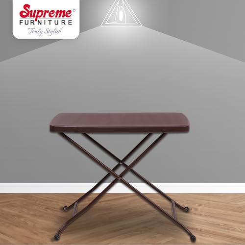 Image of Supreme Furniture Civic Multi-Purpose 3 Height Adjustable Rectangle Plastic Table,Portable for Study, Office, Work from Home, School, Living, Laptop, Bed, Indoor & Outdoor(G-Brown)