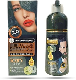 Hair Color Shampoo Natural Black 2.0 100% Gray Coverage 400ml