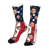 Byxhuc Custom Socks with USA Flag, Fun Personalized Gifts for Men Women Unisex Socks, Best Boyfriend