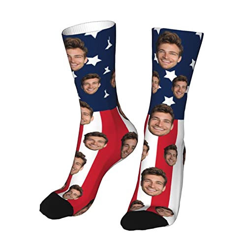 Byxhuc Custom Socks With Usa Flag, Fun Personalized Gifts For Men Women Unisex Socks, Best Boyfriend Gifts For Birthday Anniversary Father's Day Christmas Valentine's Day Thanksgiving #TOP17