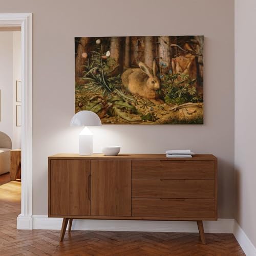 Tableau A Hare in The Forest de Hans Hoffmann | Toile 61x91 cm - 6