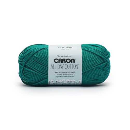 Image of Caron All Day Cotton Yarn for Crocheting, Bermuda Teal, 3-Pack