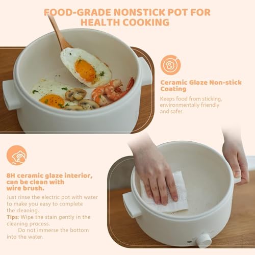 image for olayks. olayks Electric Hot Pot, 3L Portable Electric Pot with Ceramic
