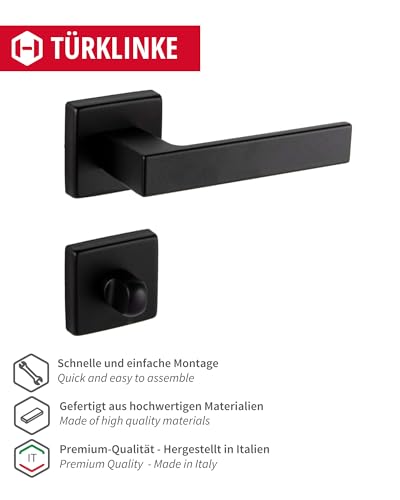 Türbeschlag Gedotec Türklinke Aluminium schwarz für Innentüren