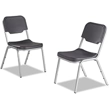 Iceberg 64111 Rough N Ready Series Original Stackable Chair, Black/Silver, 4/Carton