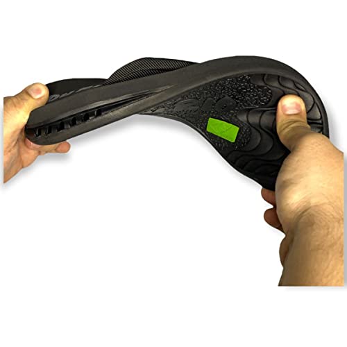 Chinelo Masculino Com Salto DuRio Air Para Esporão Fascite Plantar Ortopédico Vegano (Preto, br_foot