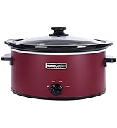 HOMECOOKIN 8 Quart Slow Cooker Oval Manual Pot Food Warmer with 3 Cooking Settings, Red Stainless...