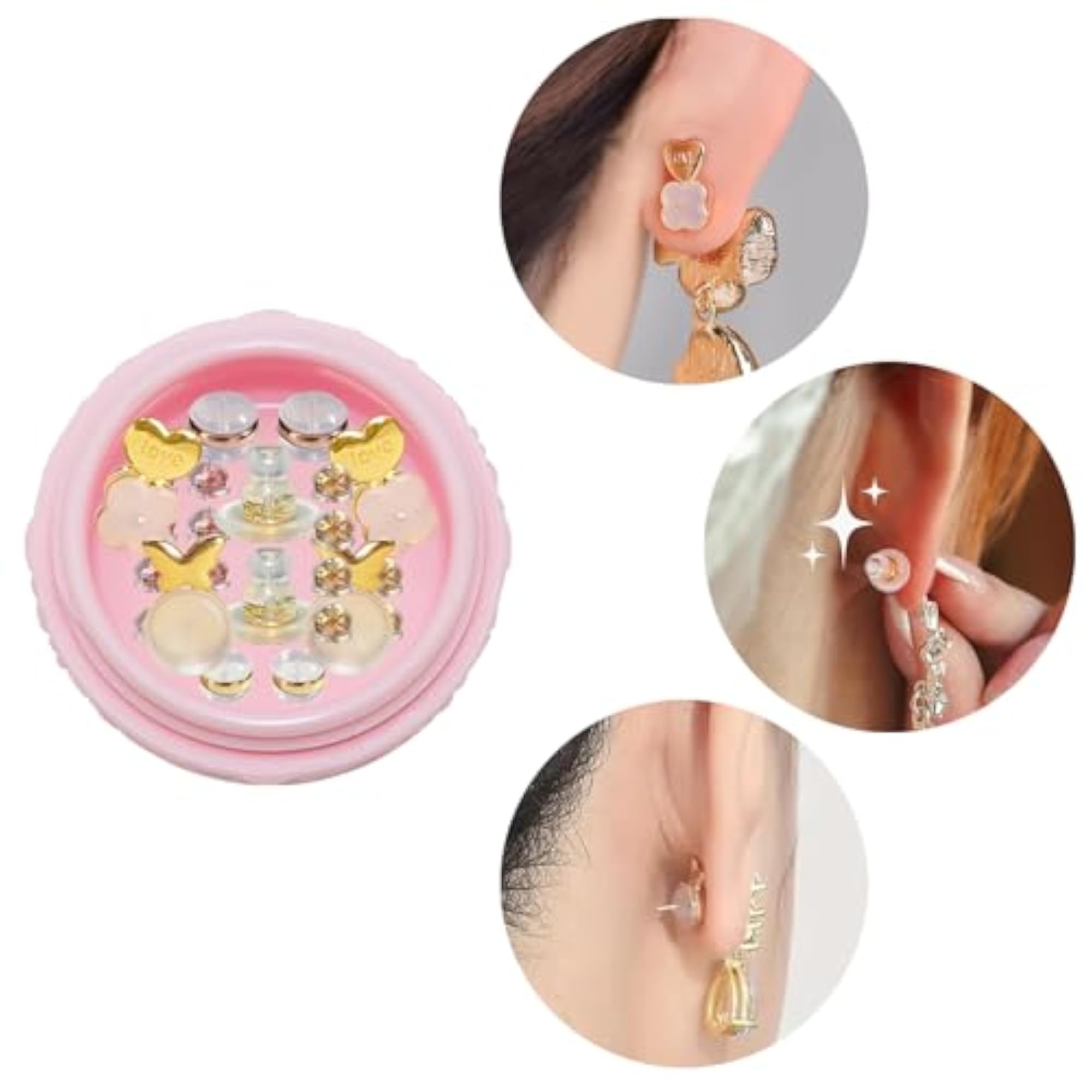 26Pcs Earring Backs Stopper for Ear Studs, Multi-Shape Design