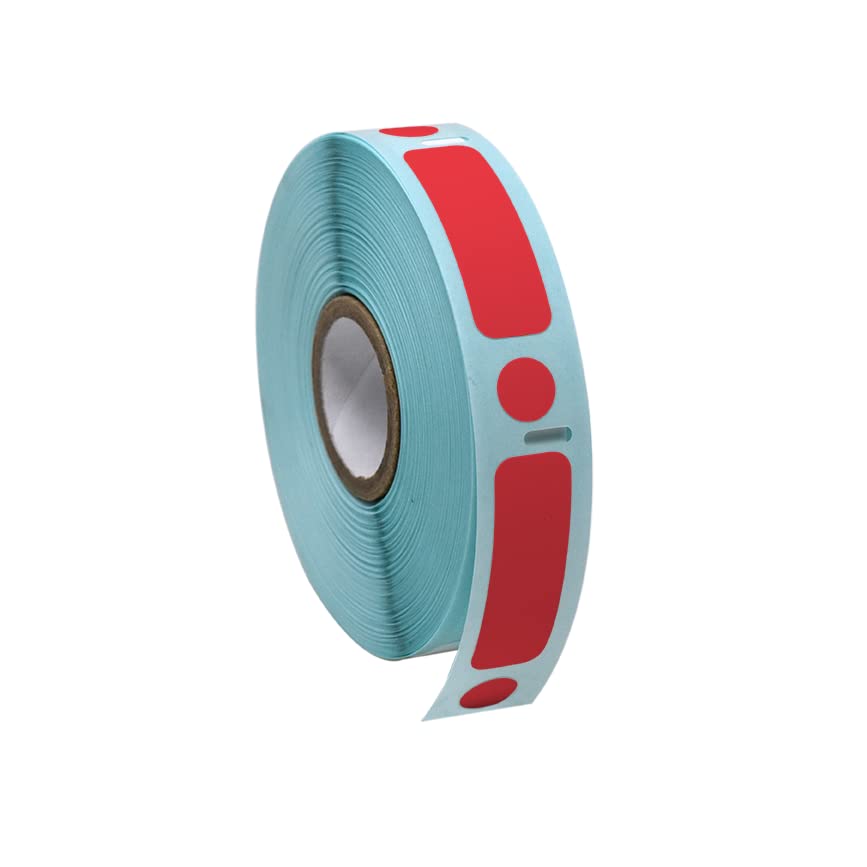 Globe Scientific LTC-38X13-95R Direct Thermal Label/Dot Combo Roll for for 2mL Tube, Cryo, Red, 38mm Length, 13mm Width and 9.5mm Dot, Pack of 500