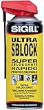 SIGILL, Ultra Sblock, Super Sbloccante Rapido ed Efficace, Elimina Ruggine ed Incrostazioni, Sblocca Bulloni, Accoppiamenti Meccanici e Serrature, Made in Italy, Bombola da 400 ml
